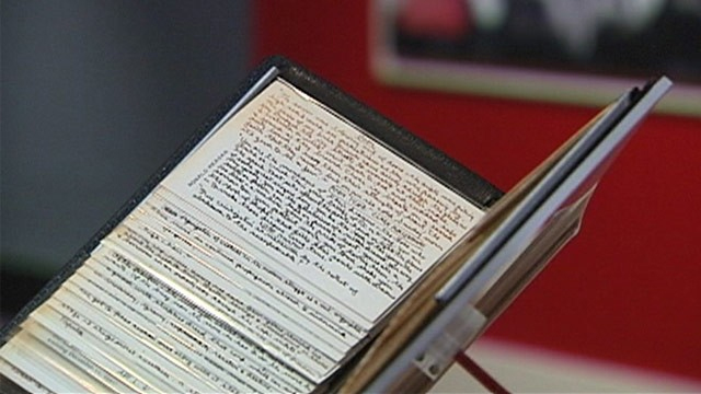 President Reagan's note cards for speeches he made
