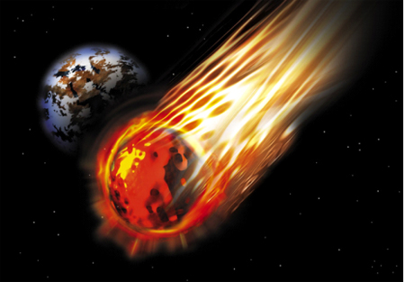 Meteorite copy A flaming meteorite heading toward earth